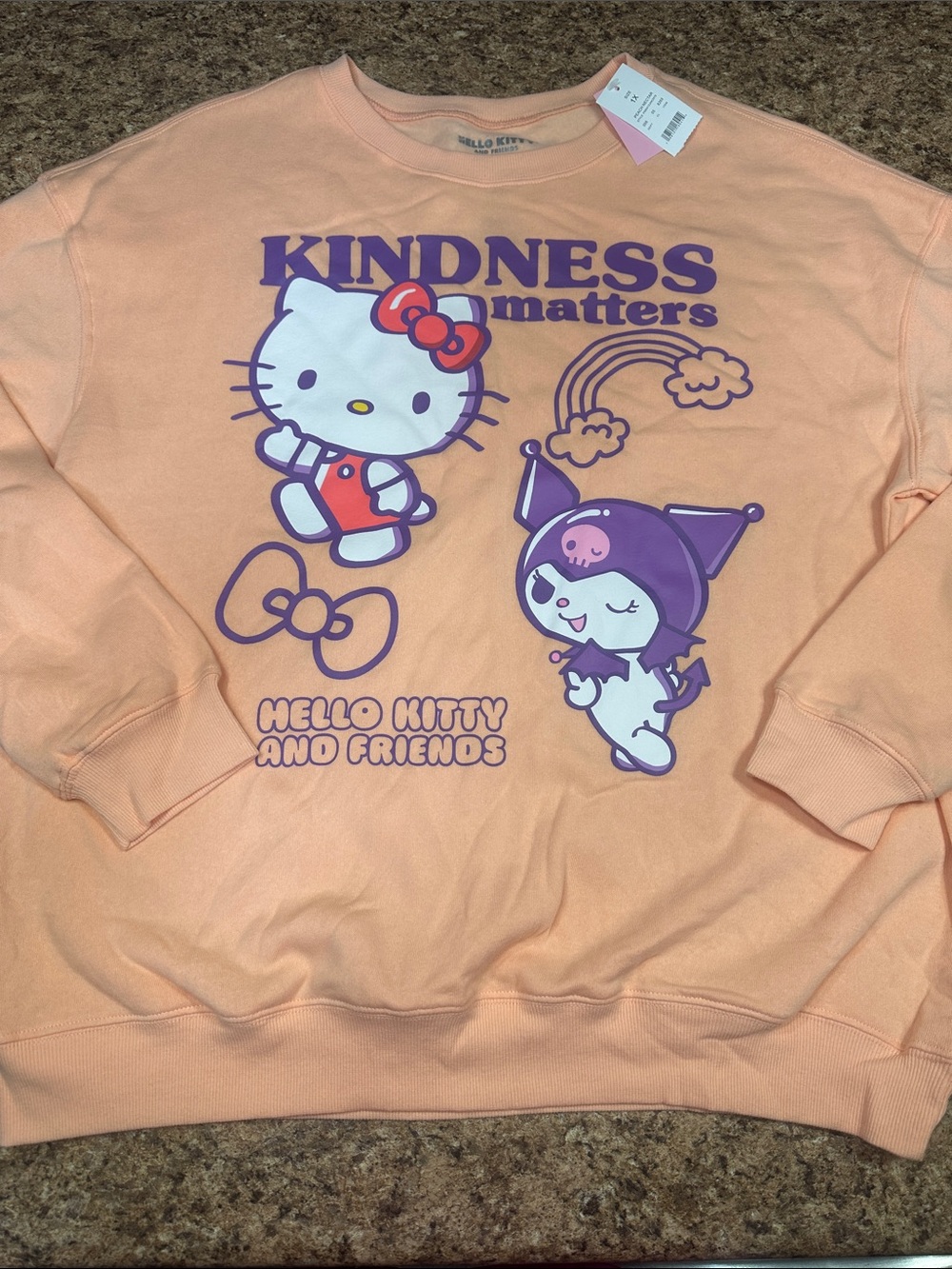 Sanrio Peach Crewneck Sweatshirt With Hello Kitty & Friends 1X